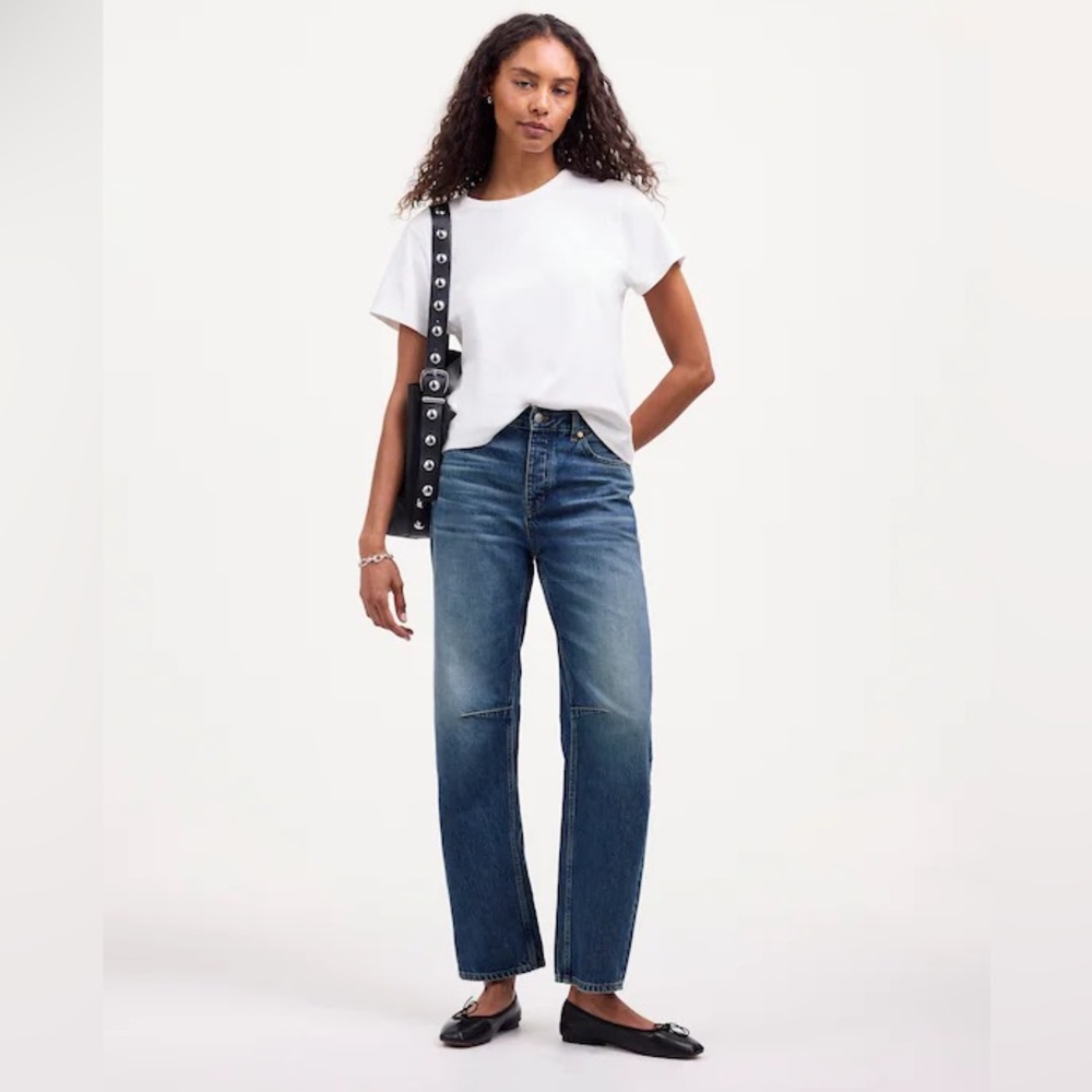 MADEWELL Curvy Darted Barrel-Leg Jeans - Irmo Wash Size 30